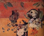 Paul Gauguin There Ukiyoe flower background oil